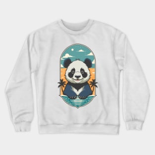 Cute Panda On Vacation Crewneck Sweatshirt